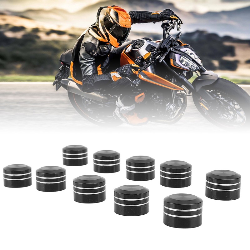 10pcs Motorcycle Engine Bolt Covers Resist Vibration CNC Aluminum Universal