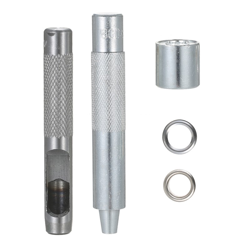 100 Sets 10mm 3/8-inch Grommet Kit Silver Sewing Eyelet Kit