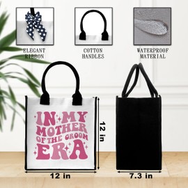 Dr.Baner Mother Of The Groom Tote Bag For Women, In My Mother Of The Groom Era Tote Bag For Wedding Bachelorette Party, Tote Bag With Ribbon, Beach Bag Gifts For Bridal Shower Wedding Friends -44