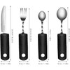 SOLUSTRE Adaptive Utensils Set 4-Piece Bendable Tableware with Non-Slip Textured