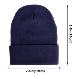 Hebenie Beanie Hats for Men - Winter Hat Thermal Knitted Trawler Beanie Hat Classic Cuffed Warm Hat Gifts for Men Outdoor Navy Blue