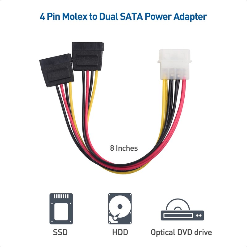 Cable Matters SATA III Data Cable and SATA Power Cable