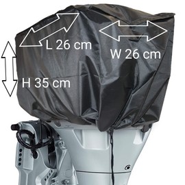 SpeedwellStar Boat Motor Engine Waterproof Cover Rib Dinghy Universal Outboard Top Black 26 x 26 x 35 LWH cm 300 Denier Quality Material Out Board