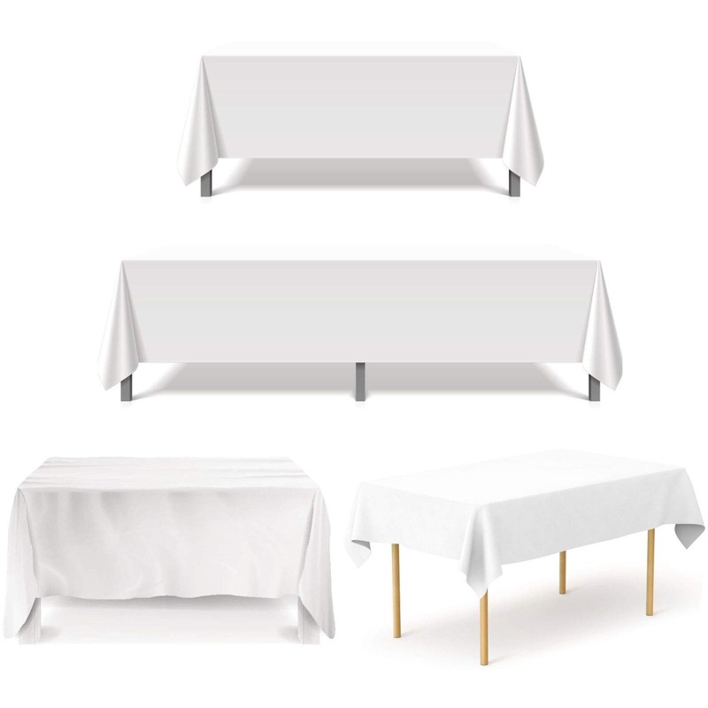 HCTX White Table Cloth Rectangular, 228 * 335cm(90x132inch), White Table