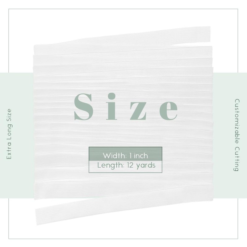 Dreamlover Elastic Bands for Sewing, White, 1 Inch x 12