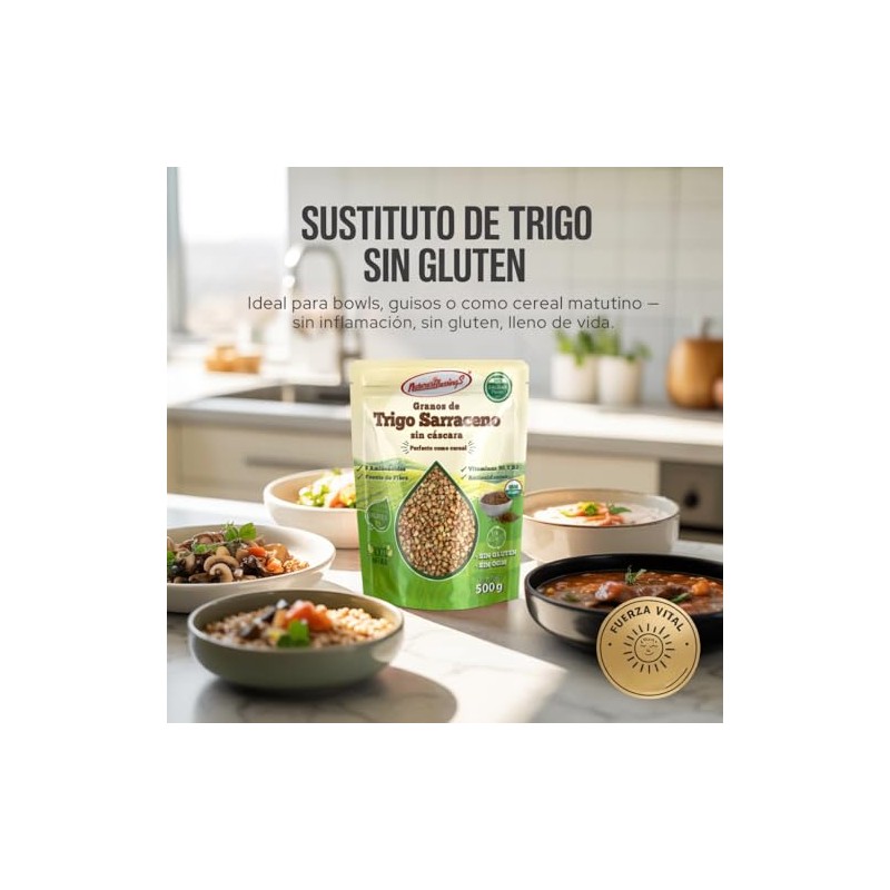Nature's Blessings Granos de Trigo Sarraceno o Alforfon Orgánico 500g