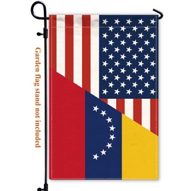 Venezuela USA Friendship Garden Flag,12x18 in Heavy Duty Venezuelan America US Outdoor Banner for Patio Yard with Double Side