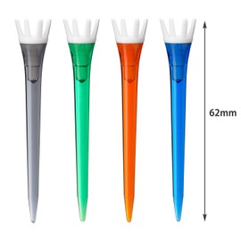 Tabata GV1420A 62 Golf Tee, Plastic Tee, Regular Tee, For Fujita Professional Use, Lift Tee, Slim, A, 2.4 inches (62 mm), Clear Color, 8 Pieces