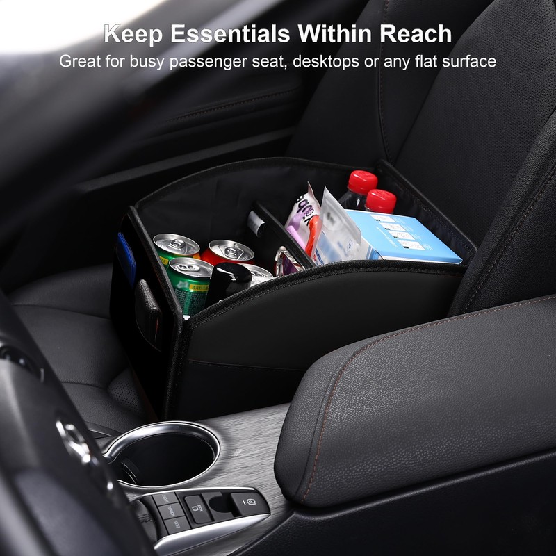 Uplien Car Storage Organizer [2025 UPDATED] Leather Car Caddy Basket