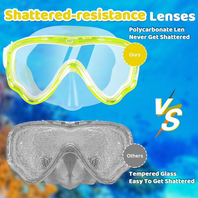 Vvinca Kids Swim Goggles with Nose Cover, Fabric Strap Swimming