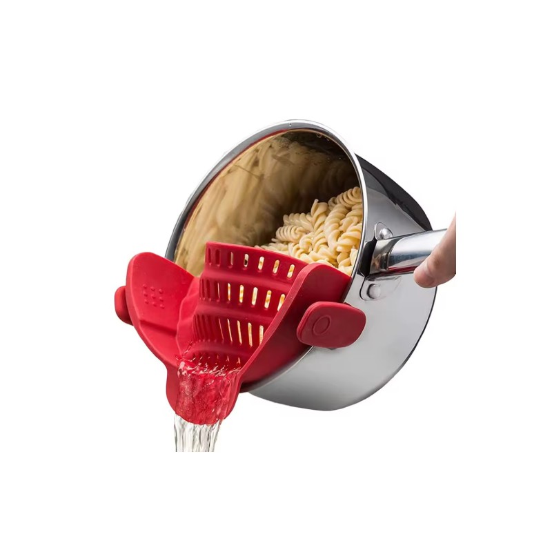 Clip-On Silicone Strainer for Pots & Pans – Compact Colander