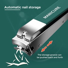 KACE FISH Nail Clippers Set 5PCS Ladies Stainless Steel Manicure Kit,Fingernails & Toenails Clippers (Green)