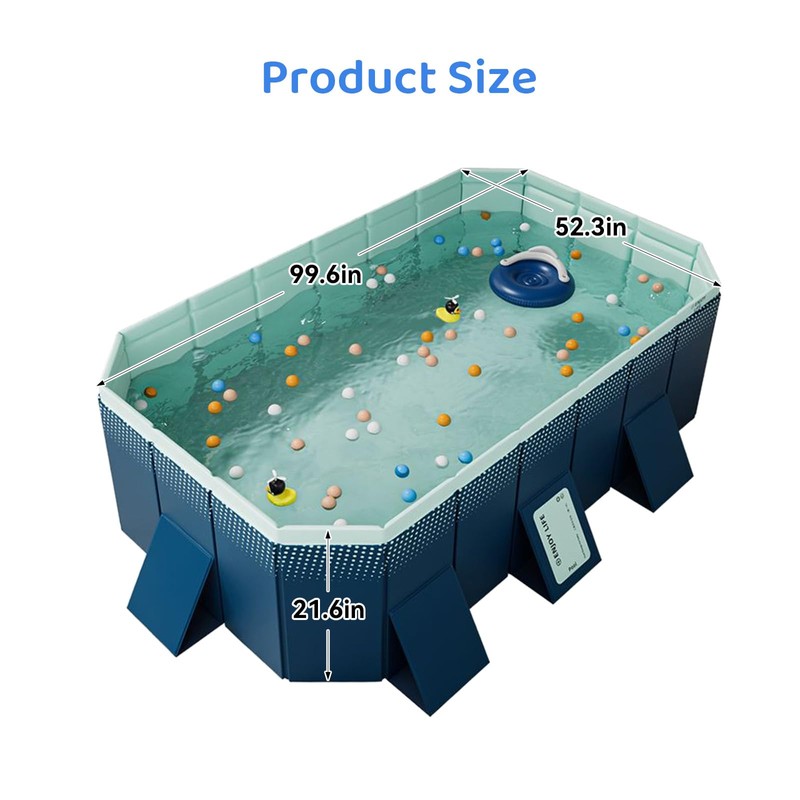 GENDLTHIJ Foldable Swimming Pool, Hard Plastic Shell Rectangular Foldable Pools