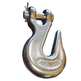 MarineNow Stainless Steel 316 Clevis Chain Grab Hook 1/4", 5/16", 3/8", 1/2" Choose Quantity (5/16", 2-Pack)