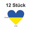 Pack of 12 Stickers Heart Ukraine Weatherproof and UV Protection