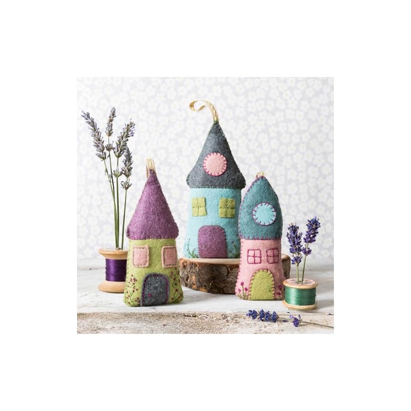 Corinne Lapierre Felt Lavender Houses Sewing Craft Kit,Multi-colour,12 - 17