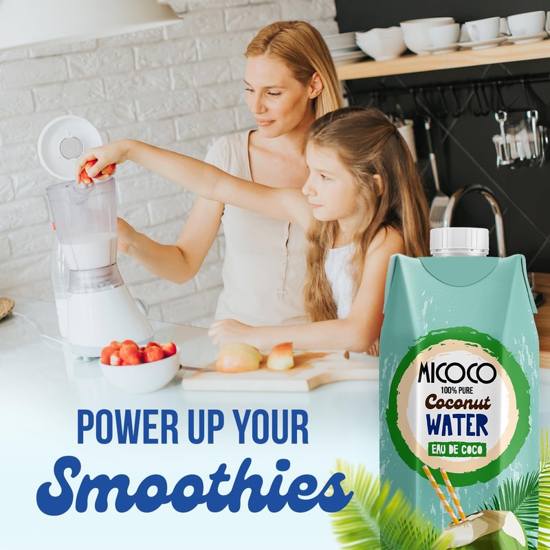 MICOCO Coconut Water, No Added Sugar, 16.9 Fl Oz (Pack