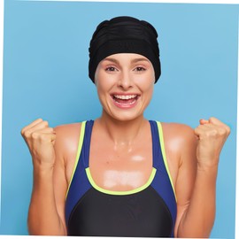 BCOATH 2pcs Unisex Swim Caps Pleated Fabric Swimming Hats for Adults Stretchy Cloth Design 1 & 1 Lake Ideal for Men and Women Comfortable Fit for Swimwear