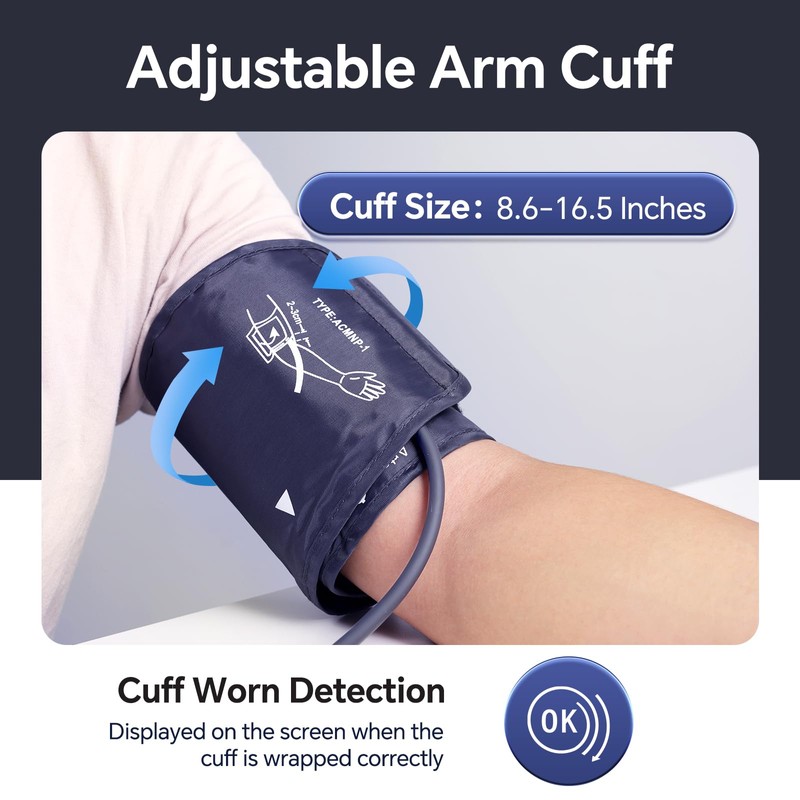 Sinocare Blood Pressure Monitor, Upper Arm BP Machine for Home,