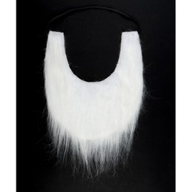 Yan Dream Men Fake White Beard Mustaches with Elastic Band False Facial Hair White Fake Beard for Cosplay Party