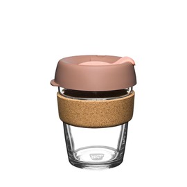 KeepCup Brew Cork - Reusable Coffee Cup Tempered Glass and Natural Cork, M 12oz/340ml - Frappe