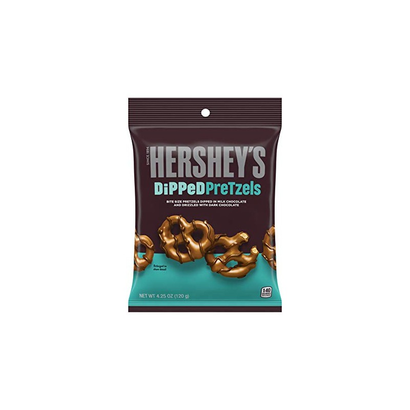 Hershey's Dipped Pretzels, 4.25 oz. Bags, Case of 12 (Milk