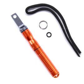 Fire Starter Kit with Lanyard - Ferrocerium - (Safety Orange) - for Camping, Hunting, Fishing, Power Outages, Survival, Safety