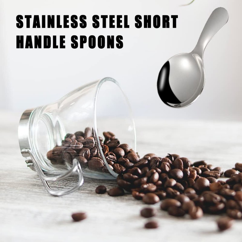 3 Pcs Stainless Steel Short Handle Spoons Mini Short Handle