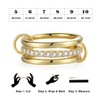Emibele Stackable Rings for Women, Interlocking Gold Rings Non Tarnish,