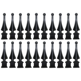3/4" Black Plastic Four-Sided Spire Wing Tip Finial Fence Topper for Iron Picket Fence (100, 3/4")