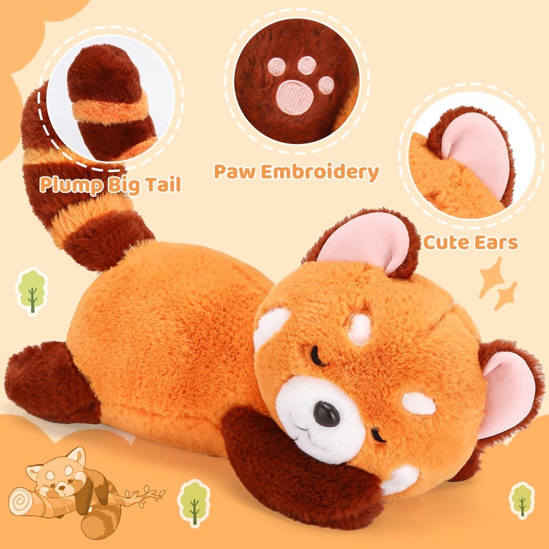 Riuhot Red Panda Stuffed Animal Pillow - Cute Plush Toy