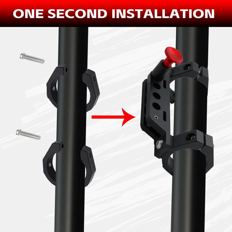 PLUSBEAM CNC Aluminum UTV Fire Extinguisher Mount Kit, Adjustable Roll