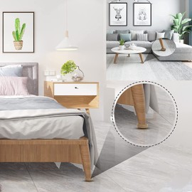 Felt Coasters / Wheels - Protect your wood, laminate, wood, tile and lino floors from scratches (8 x Dark Wood Small 44mm)