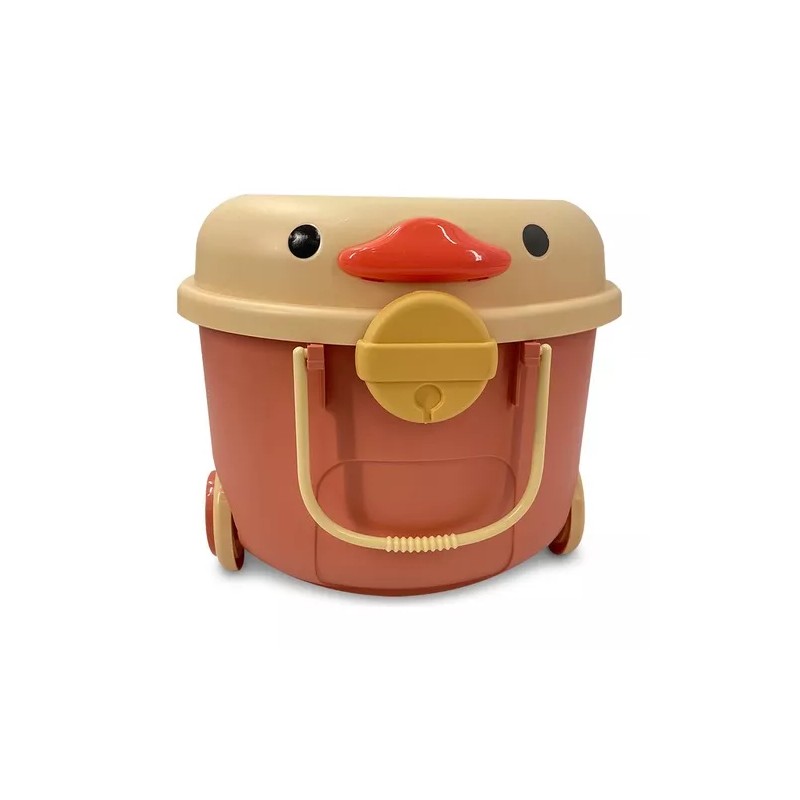 Escanver Caja Plastico Pato 48x32x56cm Organizador Casa Juguetes Rued
