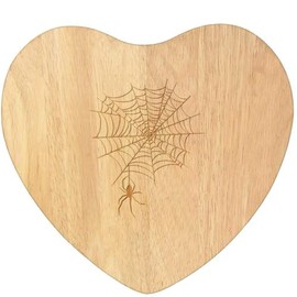 'Creepy Spiderweb' Wooden Heart Shaped Chopping/Cutting Board (WB00085143)