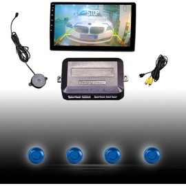LCD Parking Sensor Kit - Displays Data on Original Screen, Easy Rear Installation, Compatible with All Camera Formats (AHD, CVBS), 18 Probe Colors to Match Any Vehicle（Blue）