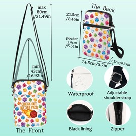 LEVLO Dungeons D20 Dice Crossbody Bag D20 RPG Gamer Fans Gift Check Out My Six Pack Dungeon Shoulder Bag, Check Out C Bag
