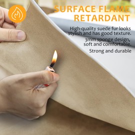 Suede Headliner Fabric with Foam Backing Material - Automotive/Home Micro-Suede Headliner Flame Retardant Fabric for Car Replacement/Repair/DIY (Beige 85 * 60 Inch)