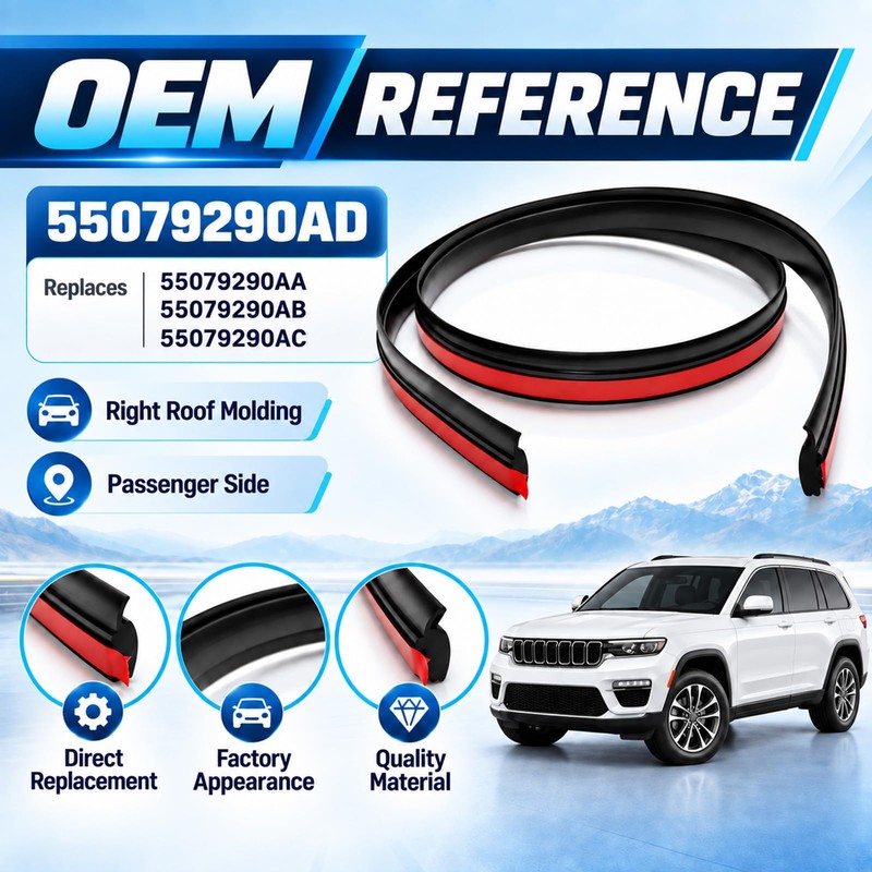 55079290AD Right Roof Molding Strip for Jeep Grand Cherokee