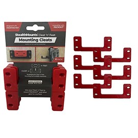 StealthMounts Red Packout Mounting Cleats (6 Pack) | Tool Box Storage System | Mount Anywhere | Compatible with Milwaukee Packout Red