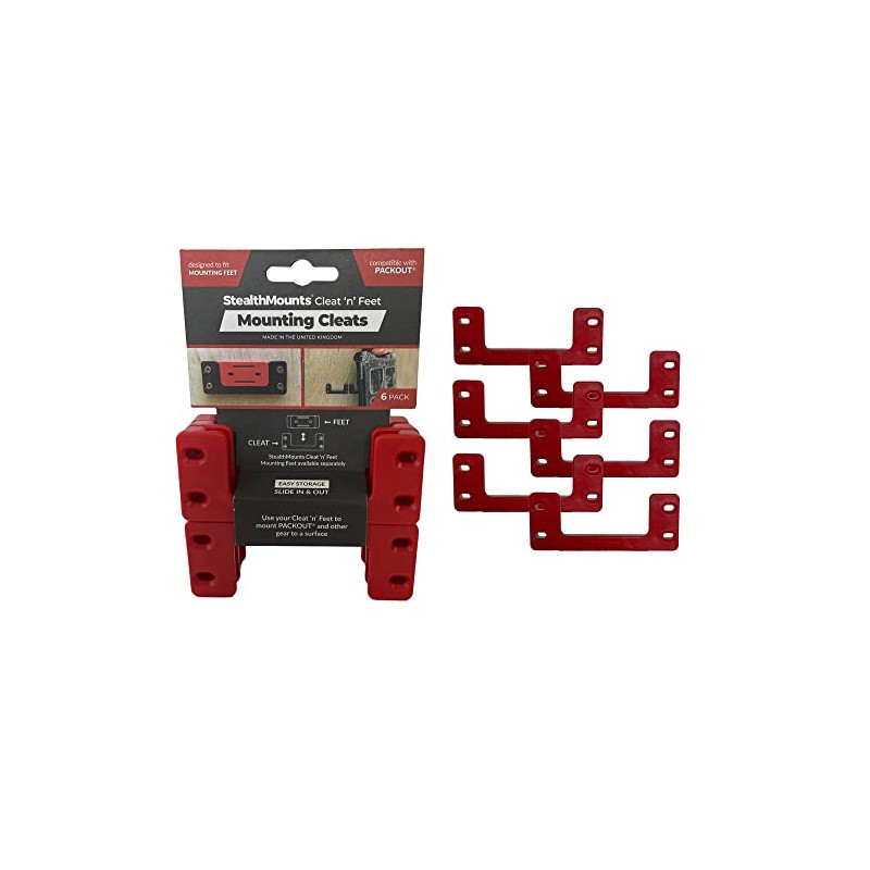 StealthMounts Red Packout Mounting Cleats (6 Pack) | Tool Box