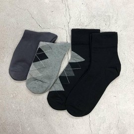 Men's 4-Pair Set: Pressure-Free, Comfortable Mid-Calf Socks Korean J1 Black 4 Pairs