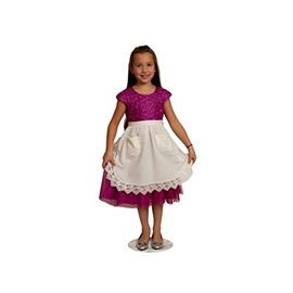 Essence of Europe Gifts E.H.G Deluxe Vintage Lace Half Apron for Girls by E.H.G | Victorian Maid Costume | Kitchen Party | Age 4-12 | Two Pockets | Ecru | Beige