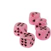 WeLoveDice - Dice Pink with Black Hearts - Made in