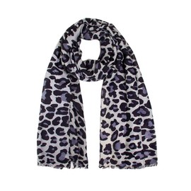 ScarvesMe Women's Animal Print Leopard Oblong Scarf One Size Gray