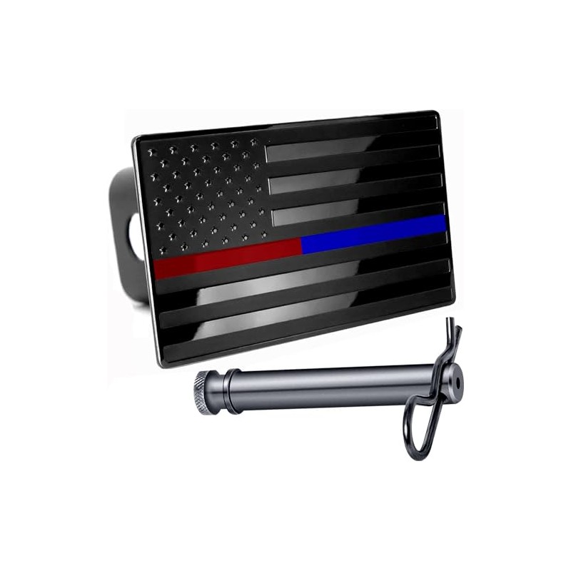 5"x3" American Black Flag Metal Hitch Cover (Fits 2.5" Receiver,