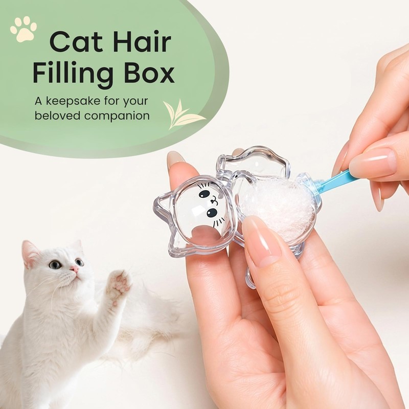 2Pcs Cat Whisker Fridge Magnets, Clear Acrylic Pet Fur Keepsake