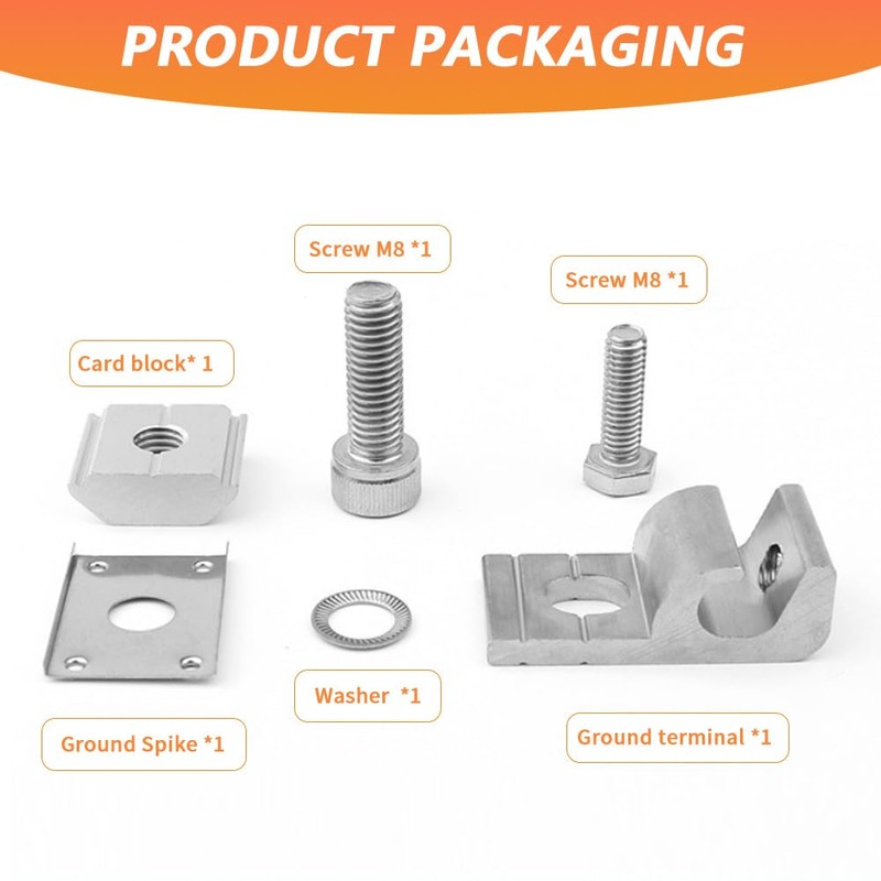 Pack of 10 Solar Panel Grounding Clips, Solar Panel Grounding