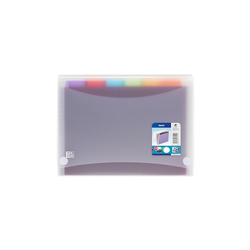 OXFORD Tahiti A4 Document Folder with Bellows, 12 Compartments, Polypro
