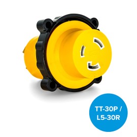 Camco Power Grip Camper/RV 30A-30A Locking Adapter | Compatible with 30-Amp Locking Plugs | Weatherproof Connection | Easy Outlet Removal | 125 Volt / 3750 Watt (55642)